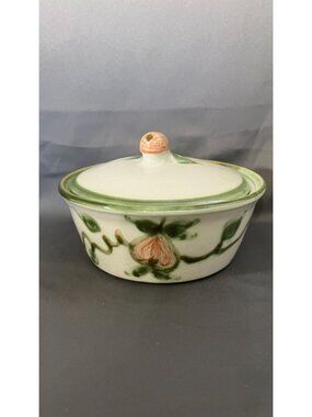 John B. Taylor 7" Ceramic Harvest Covered Dish With Pear Motif